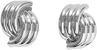 Gold Statement Geometric Dangle Drop Earrings for Women Girls Chunky Trendy Knot Stud