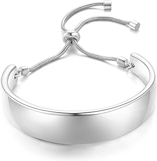 Adjustable Silver Bangle Bracelet with Slider Mechanism for Women, Modern Sophisticated Design