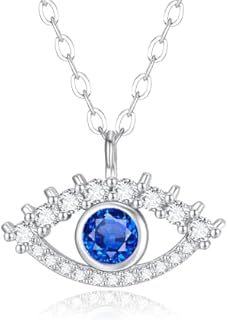 Evil Eye Necklace for Women 18K Silver Plated Necklace Tiny Crystal Eye Pendant Protection Necklace Turkish Amulet Luck Gifts Evil Eye Jewelry for Women