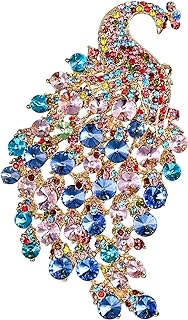 EVER FAITH Women's Austrian Crystal 4 Inch Elegant Peacock Animal Brooch