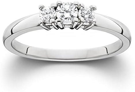4 Carat Lab-Grown Diamond Engagement Ring, Classic Three-Stone Design in 10k White Gold, Perfect for Women, Round Cut