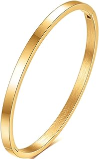 Jude Jewelers 4mm Width Stainless Steel Classic Simple Plain Open Clasp Bangle Bracelet