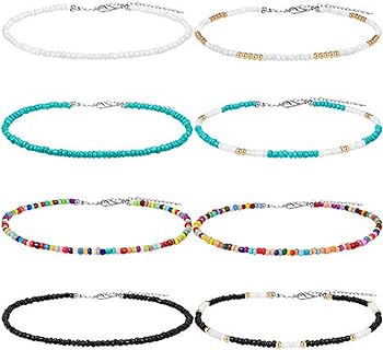 Ball Chain Boho Beaded Harry Styles Necklace for Women - Multi-pack Non-Gemstone Surfer & Choker Designs