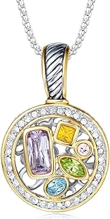 Designer Inspired Cubic Zirconia Pendant Necklace with Linked Chain for Women, Luxury Cable Wire Design