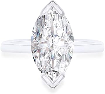 Marquise Cut 4.5 Carat White Cubic Zirconia Engagement Ring in 14k Rose Gold Plated 925 Silver - Perfect For Her Eye-catching Ring Design
