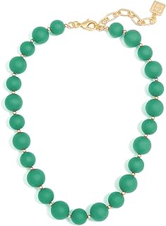 ZENZII Chunky Matte Beaded Collar Necklace with Lobster Claw for Women Girls