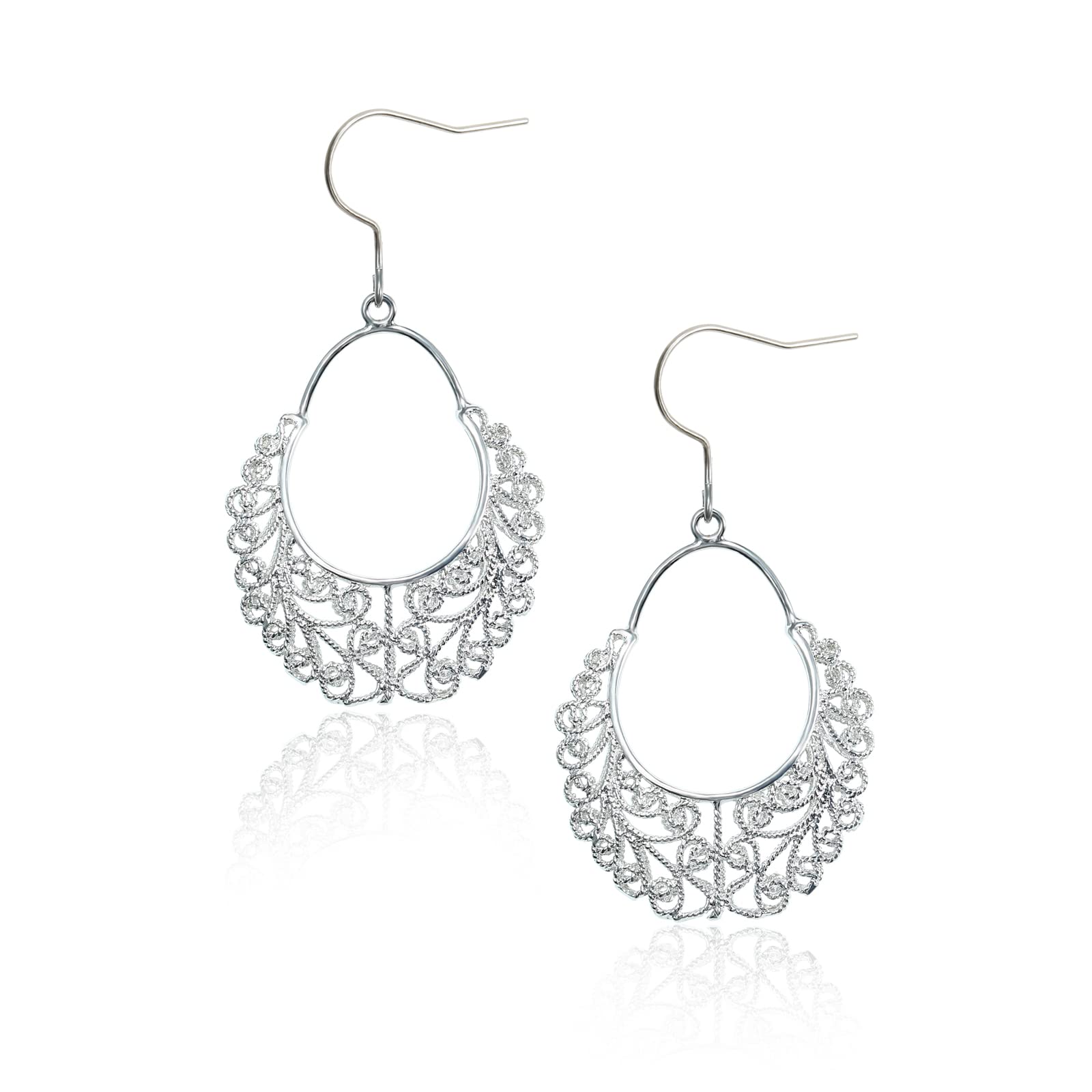 Lever Back Pure Titanium Hoop Earrings for Women by TGNEL, Lightweight Infinity Twist Dangle Design, Hypoallergenic for Sensitive Ears