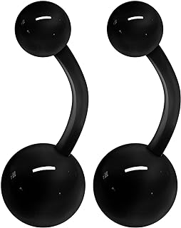 2PCS Flexible Acrylic Belly Navel Button Rings Bar Studs 14 Gauge 3/8 10mm Ball Earrings Piercing Jewelry See More Colors