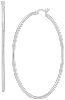 Chic 'Mirrored Dreams' Mexican Sterling Silver Hoop Earrings with Hinge and Notched Posts