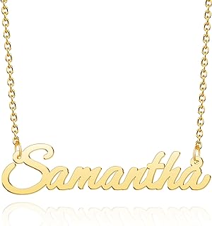 Custom Name Necklace Personalized 18K Gold Plated Nameplate Customized Jewelry Pendant Gift for Women