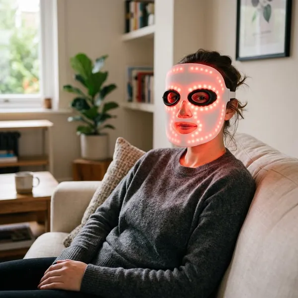 red light therapy mask with eye protection